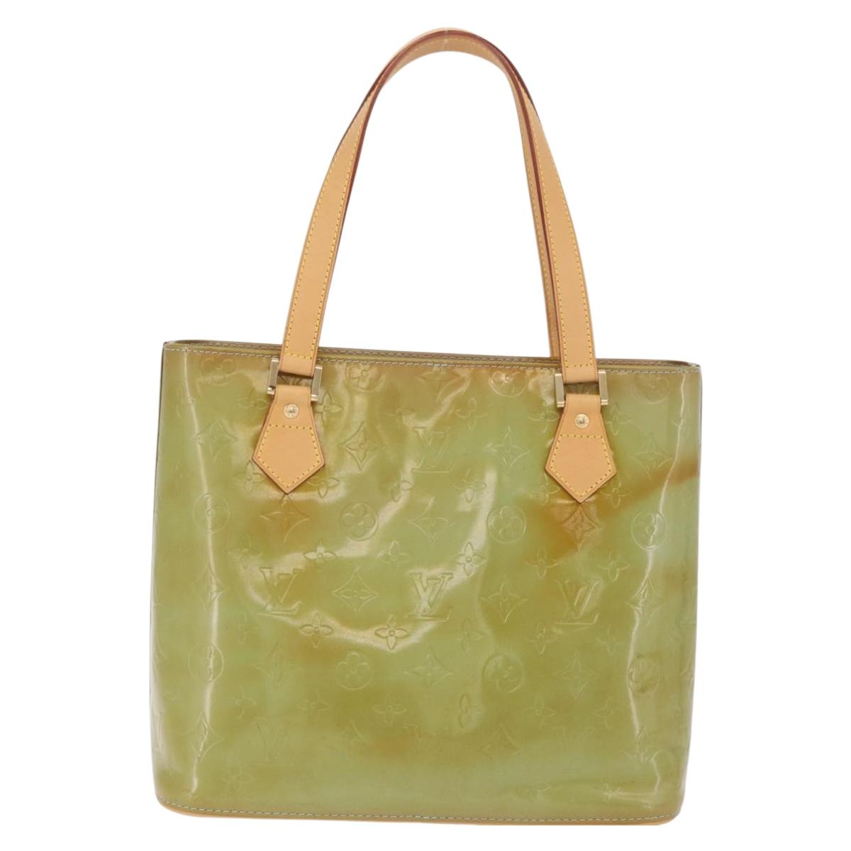 LOUIS VUITTON Monogram Vernis Houston Hand Bag Baby Blue M91005 LV Auth bs37601
