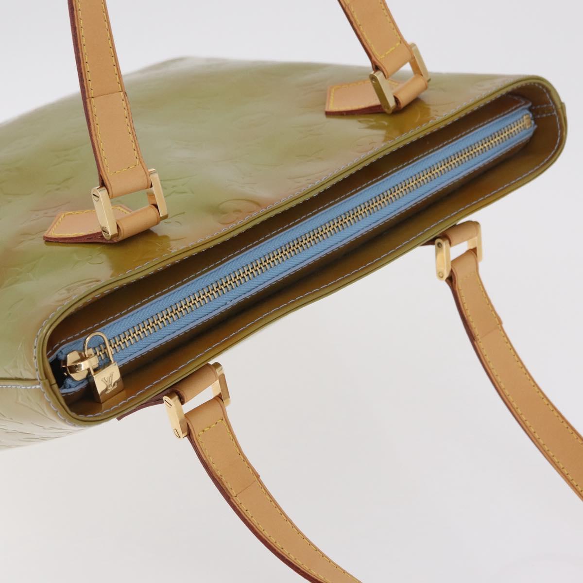LOUIS VUITTON Monogram Vernis Houston Hand Bag Baby Blue M91005 LV Auth bs37601