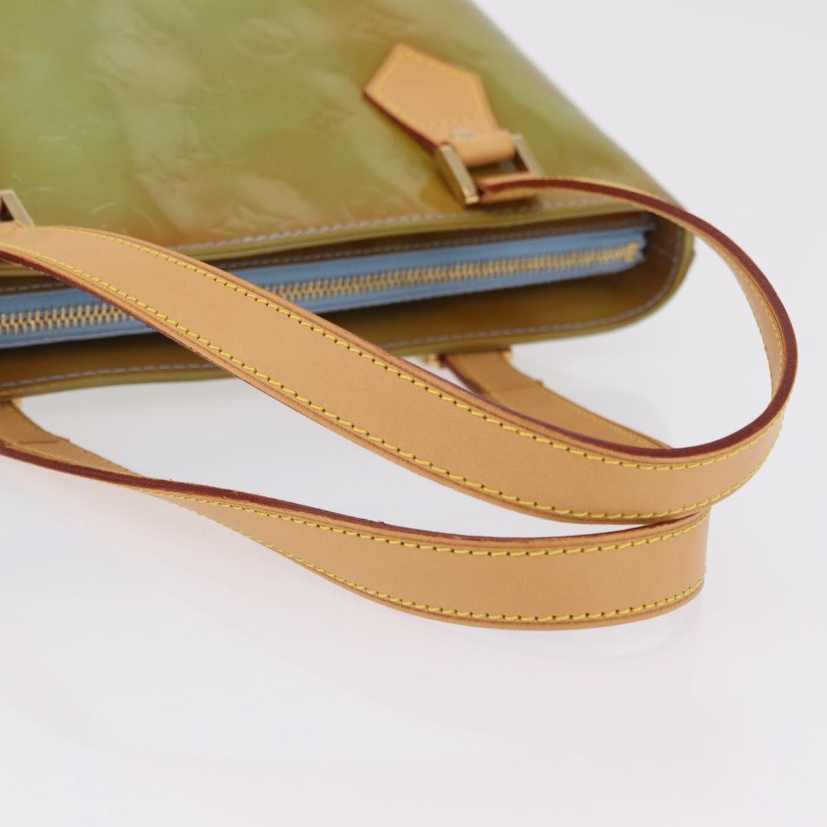 LOUIS VUITTON Monogram Vernis Houston Hand Bag Baby Blue M91005 LV Auth bs37601