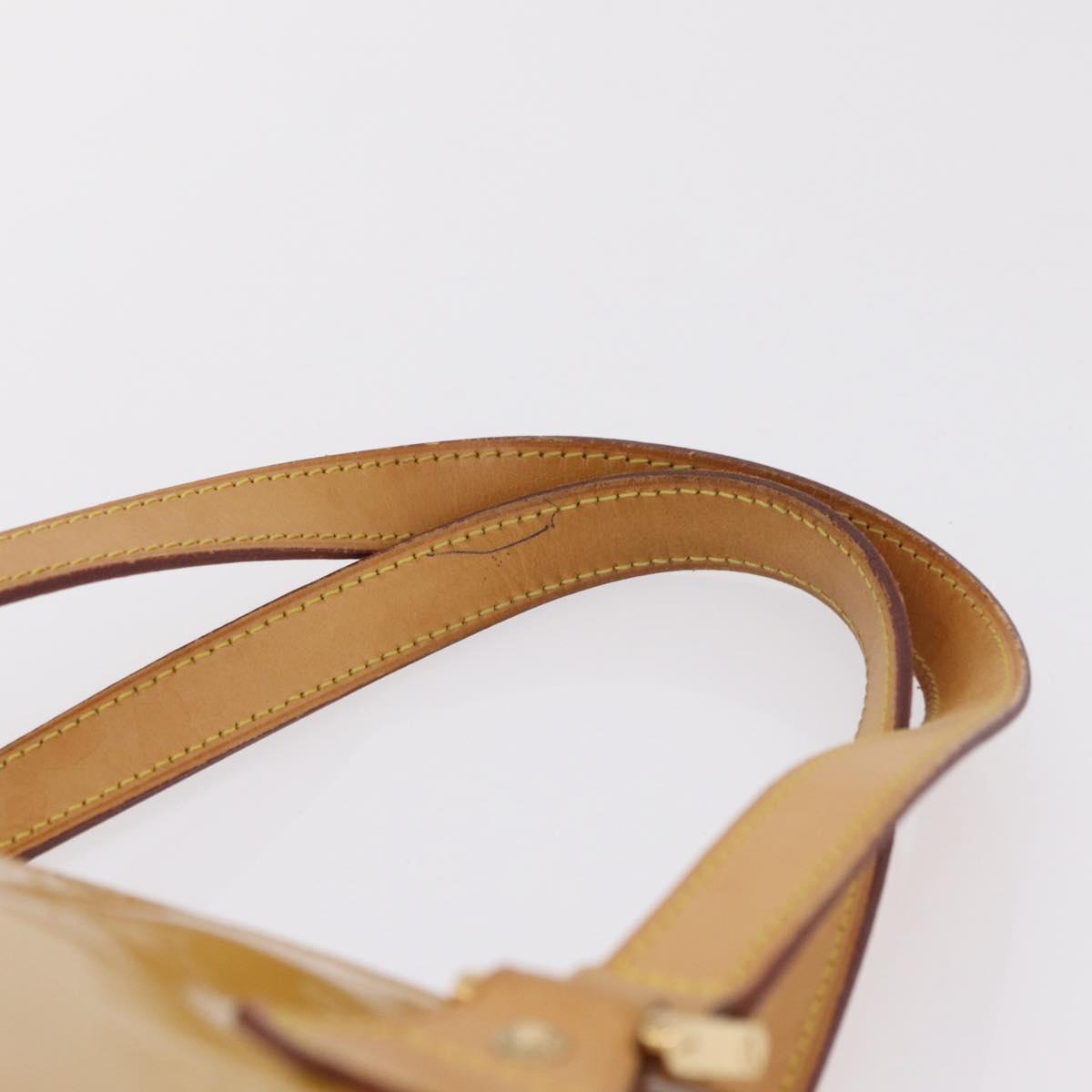 LOUIS VUITTON Monogram Vernis Houston Hand Bag Beige M91004 LV Auth bs37604