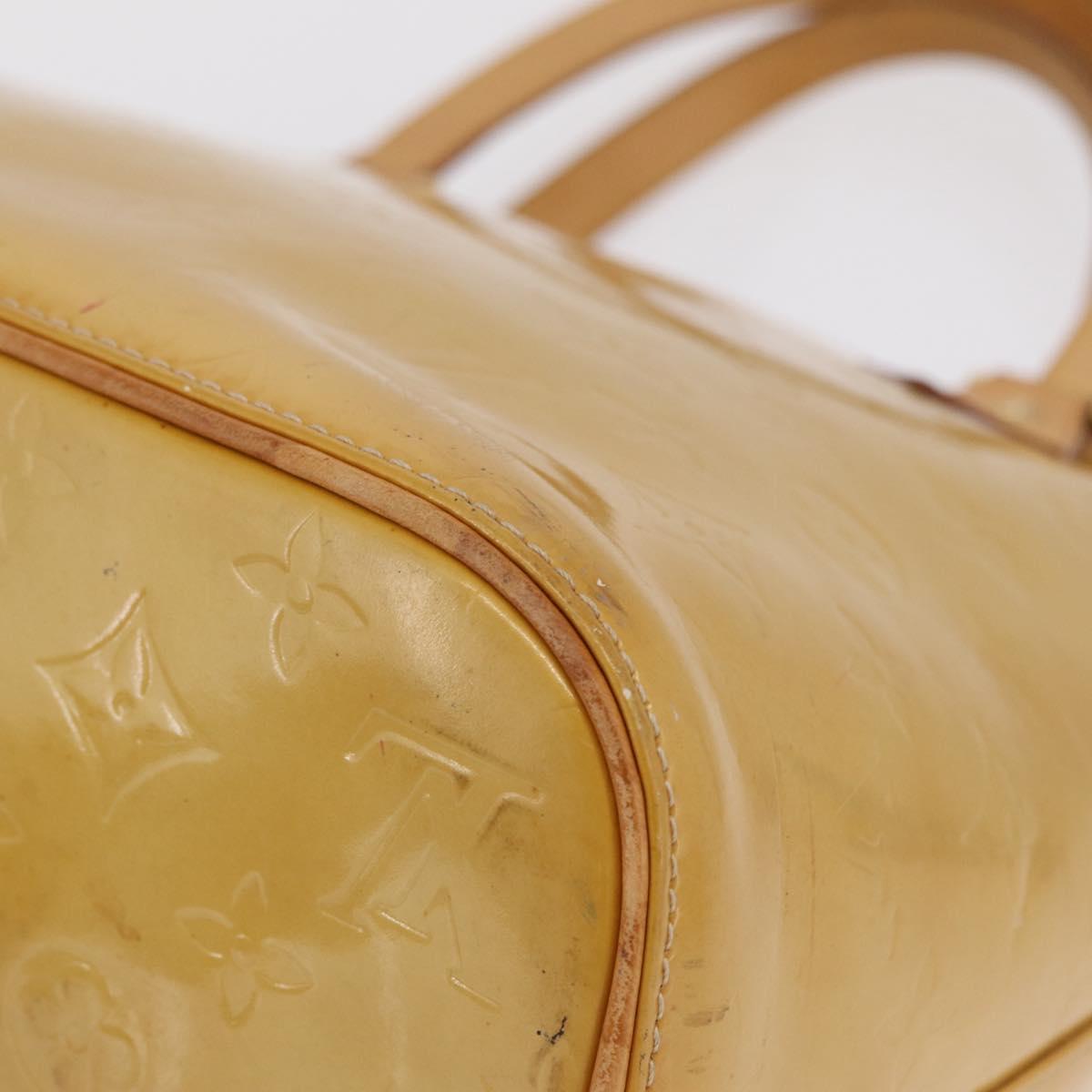 LOUIS VUITTON Monogram Vernis Houston Hand Bag Beige M91004 LV Auth bs37604