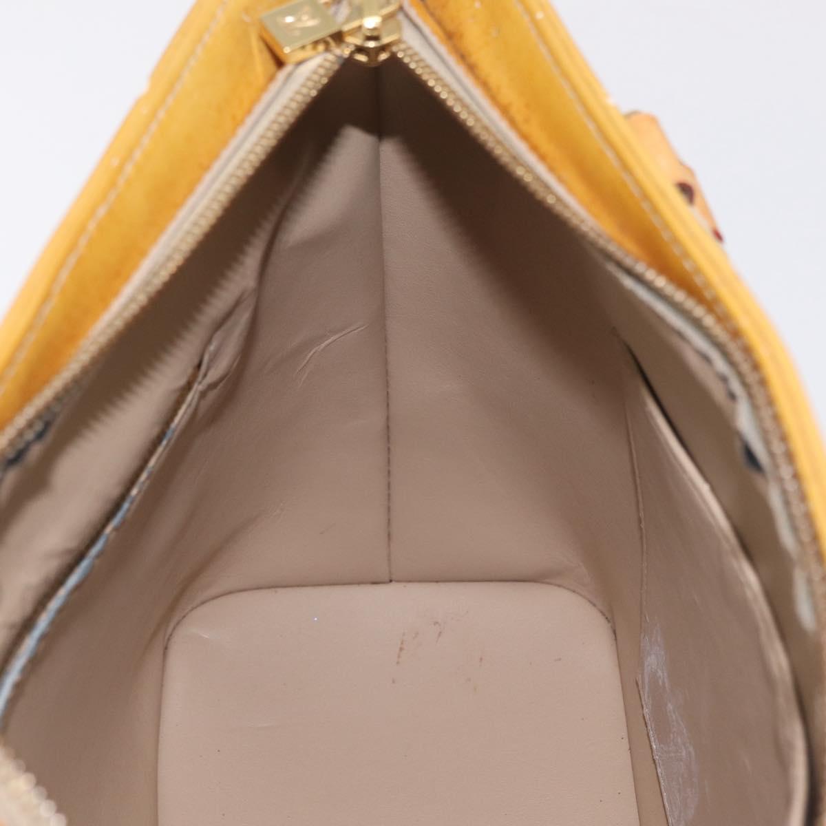 LOUIS VUITTON Monogram Vernis Houston Hand Bag Beige M91004 LV Auth bs37604