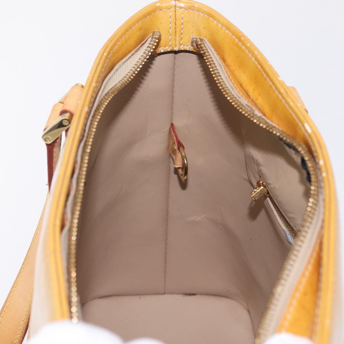 LOUIS VUITTON Monogram Vernis Houston Hand Bag Beige M91004 LV Auth bs37604