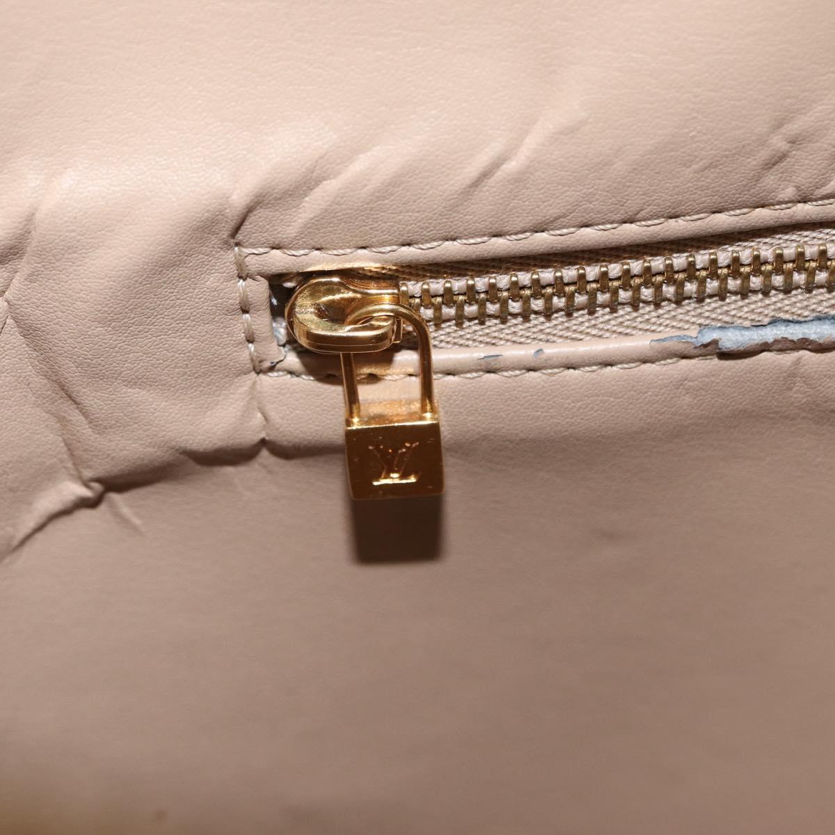 LOUIS VUITTON Monogram Vernis Houston Hand Bag Beige M91004 LV Auth bs37604