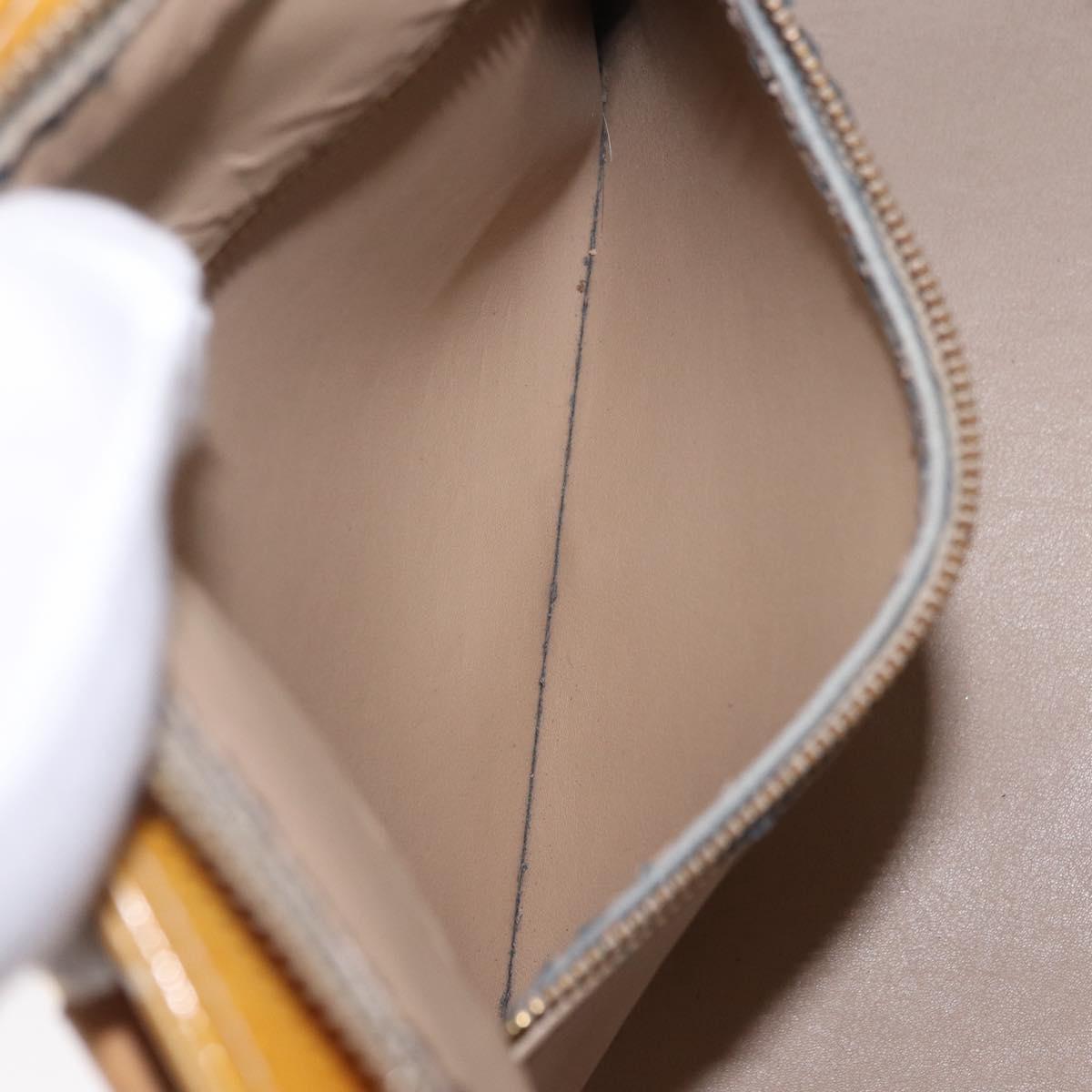 LOUIS VUITTON Monogram Vernis Houston Hand Bag Beige M91004 LV Auth bs37604
