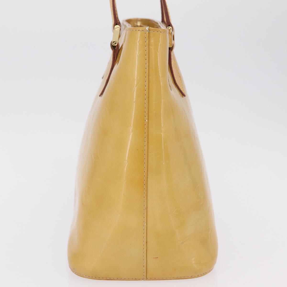 LOUIS VUITTON Monogram Vernis Houston Hand Bag Beige M91004 LV Auth bs37604