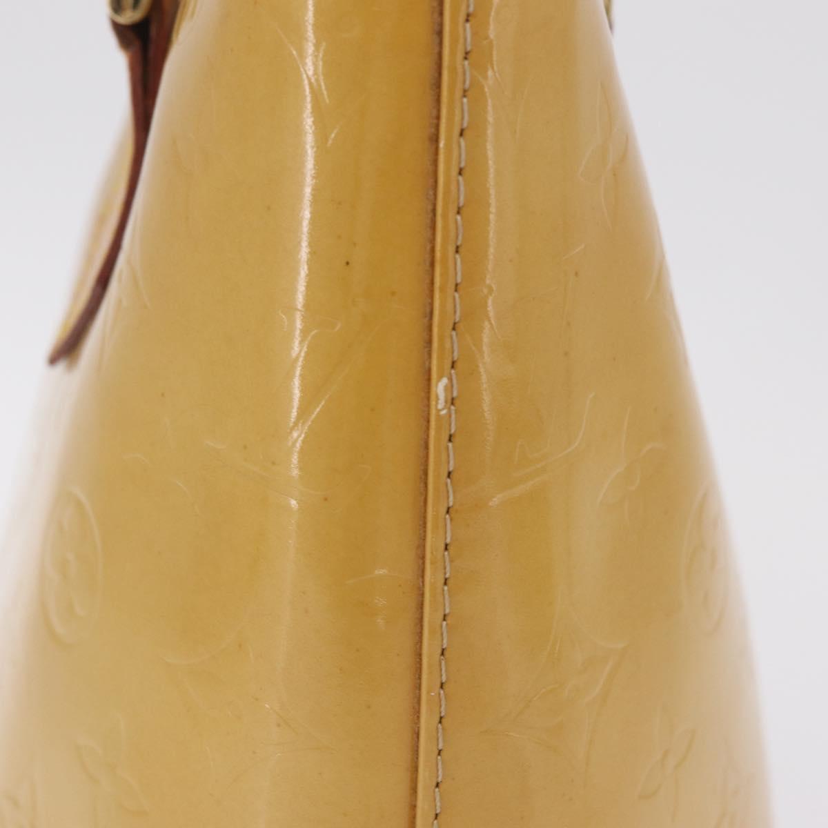 LOUIS VUITTON Monogram Vernis Houston Hand Bag Beige M91004 LV Auth bs37604