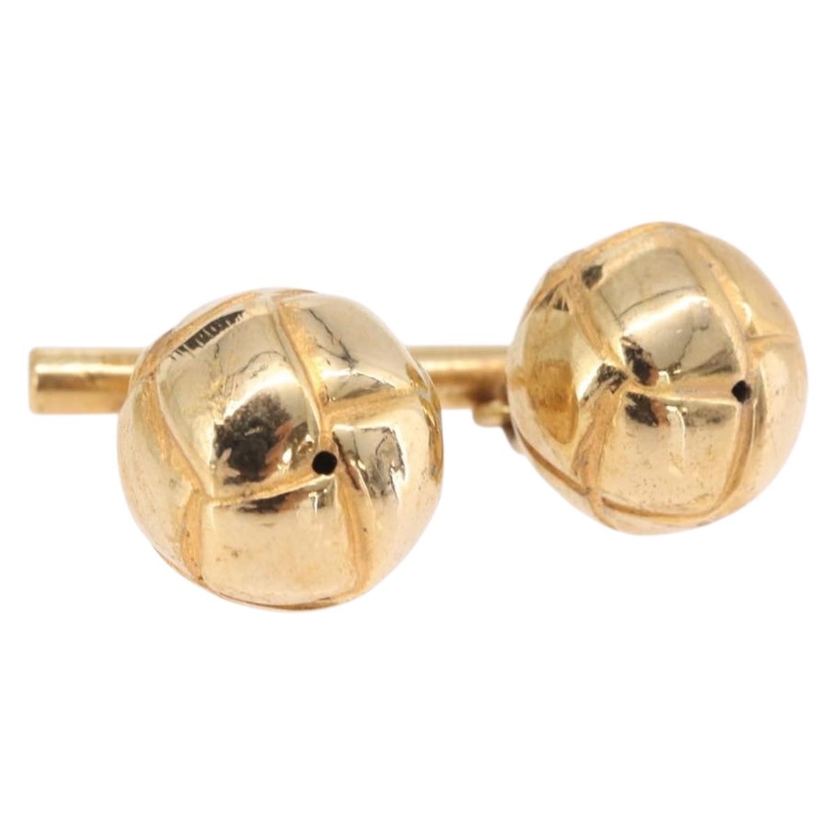 HERMES Cuffs metal Gold Auth bs37613