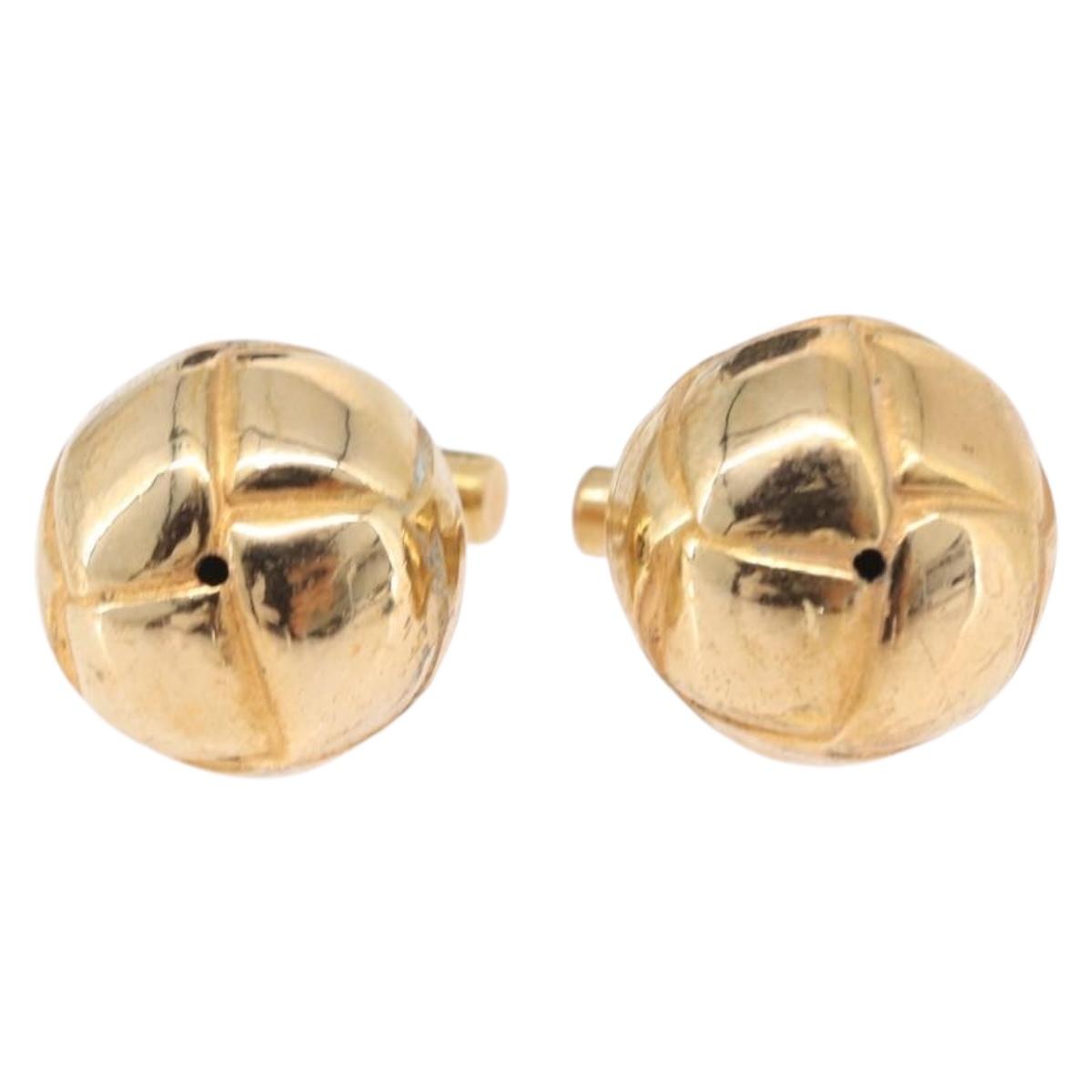 HERMES Cuffs metal Gold Auth bs37613