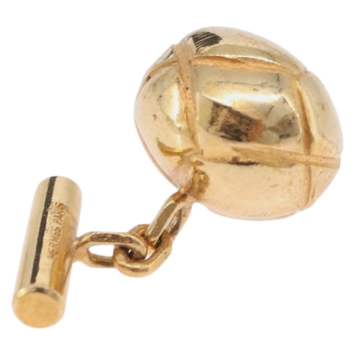 HERMES Cuffs metal Gold Auth bs37613