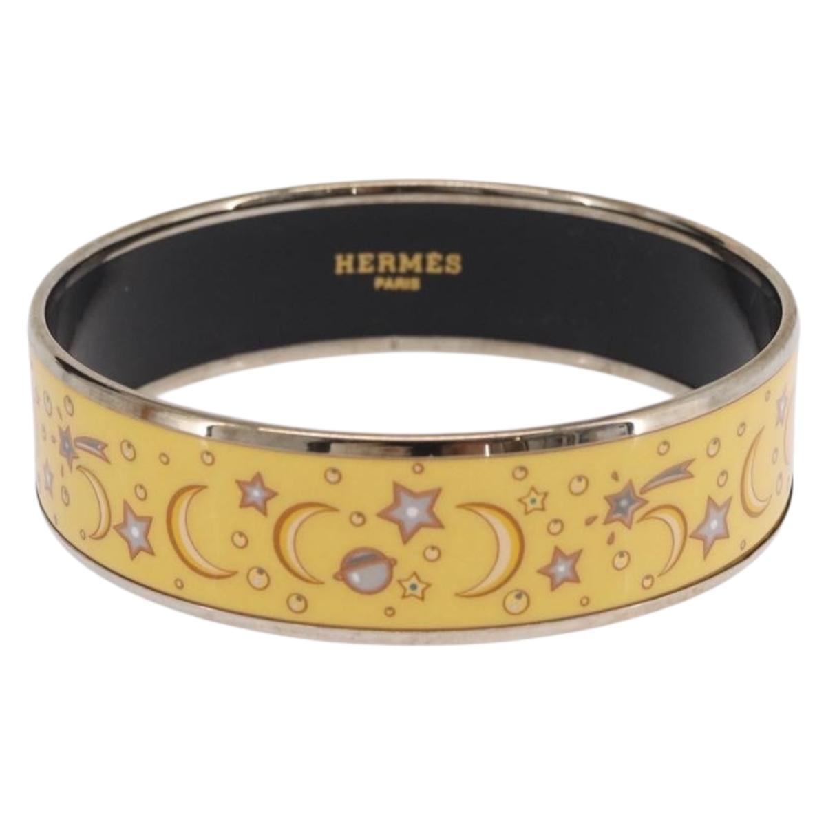 HERMES Bangle Emile Bracelet metal Yellow Auth bs37618V