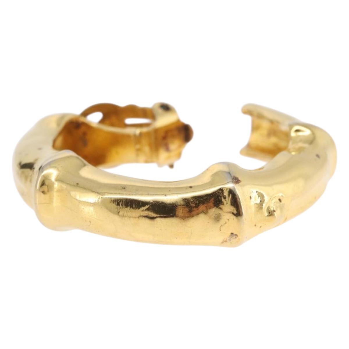 HERMES Earring metal Gold Tone Auth bs37621