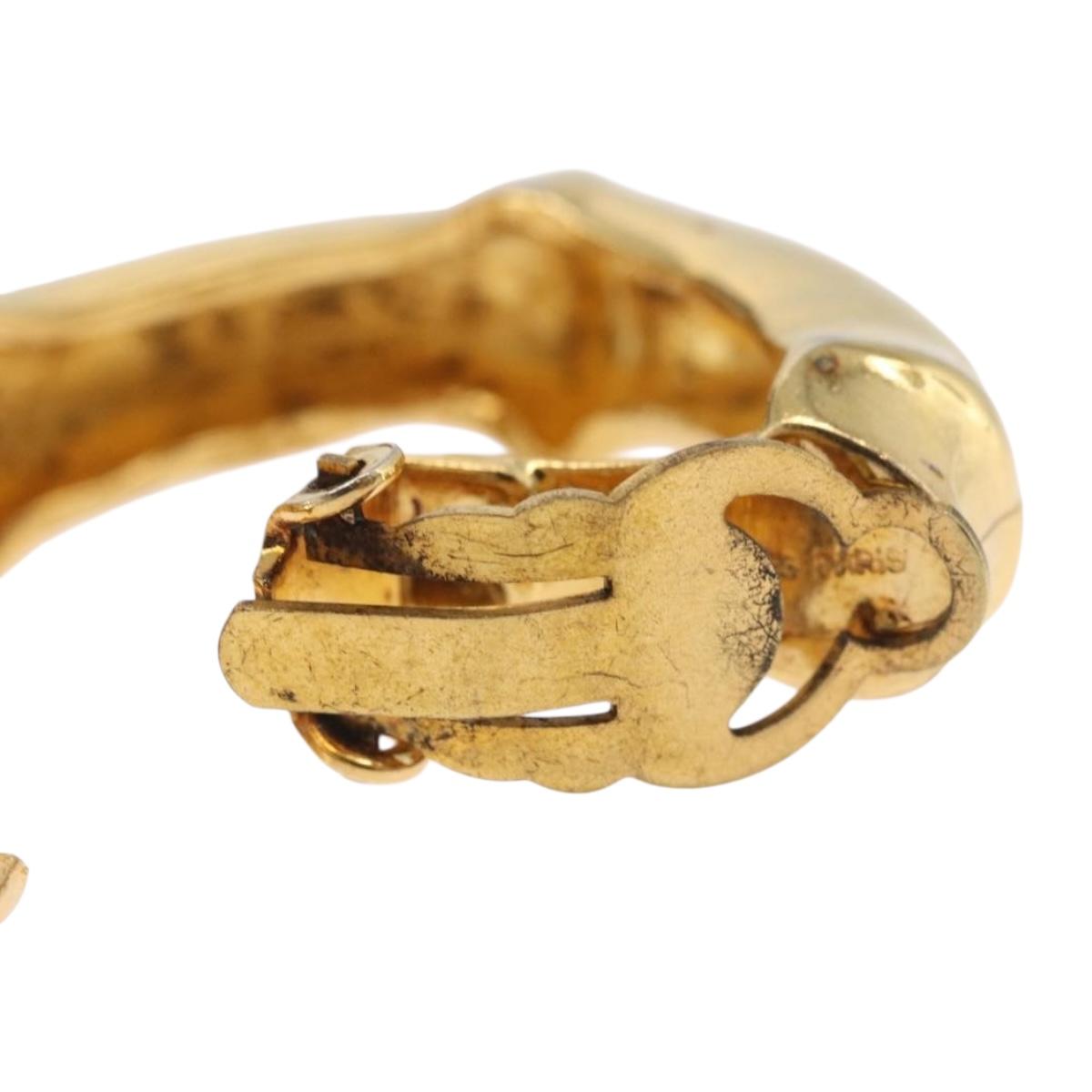 HERMES Earring metal Gold Tone Auth bs37621
