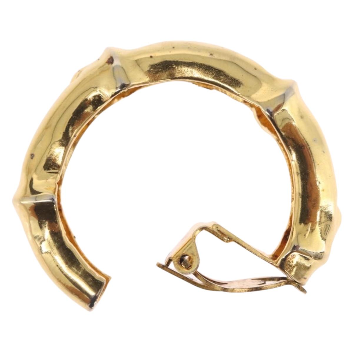 HERMES Earring metal Gold Tone Auth bs37621