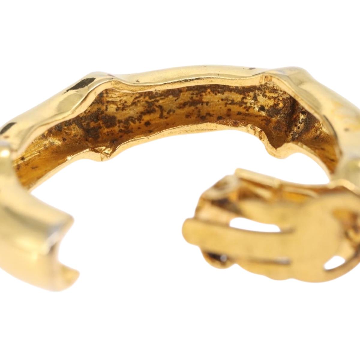 HERMES Earring metal Gold Tone Auth bs37621
