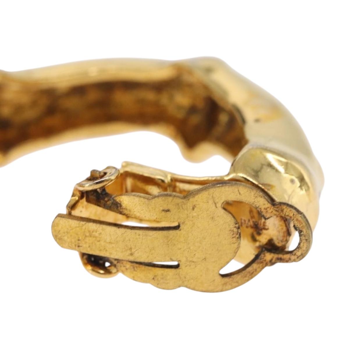 HERMES Earring metal Gold Tone Auth bs37621