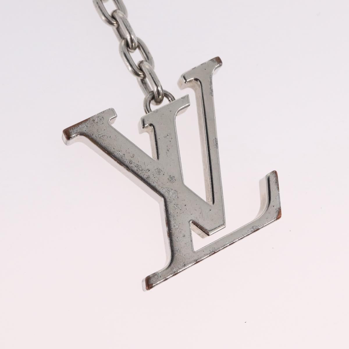 LOUIS VUITTON Bag Charm Belt metal 4 Set White Silver LV Auth bs37642