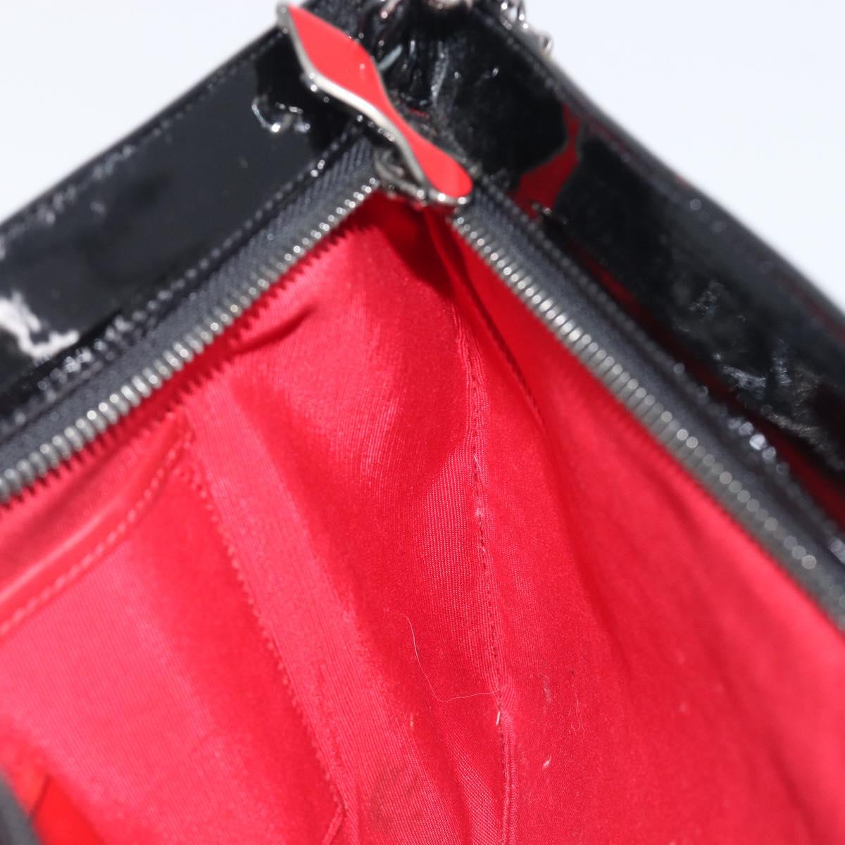 Christian Louboutin Shoulder Bag Patent leather Black Silver Auth bs37646