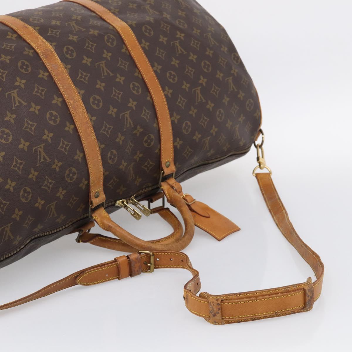 LOUIS VUITTON Monogram Keepall Bandouliere 60 Boston Bag M41412 LV Auth bs37648