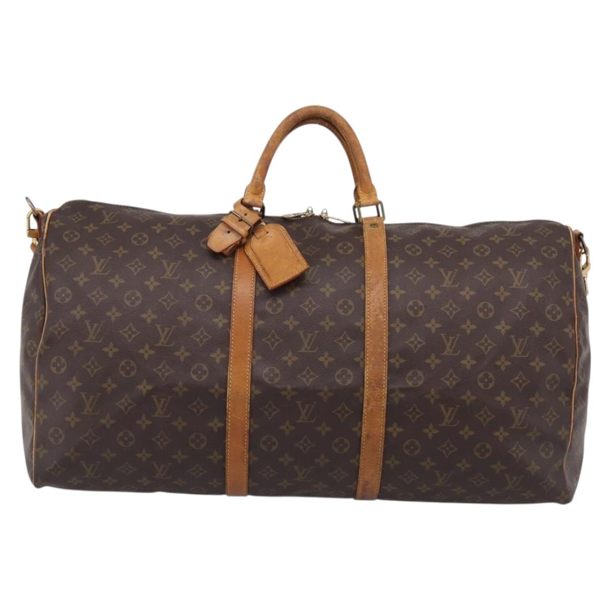 LOUIS VUITTON Monogram Keepall Bandouliere 60 Boston Bag M41412 LV Auth bs37648