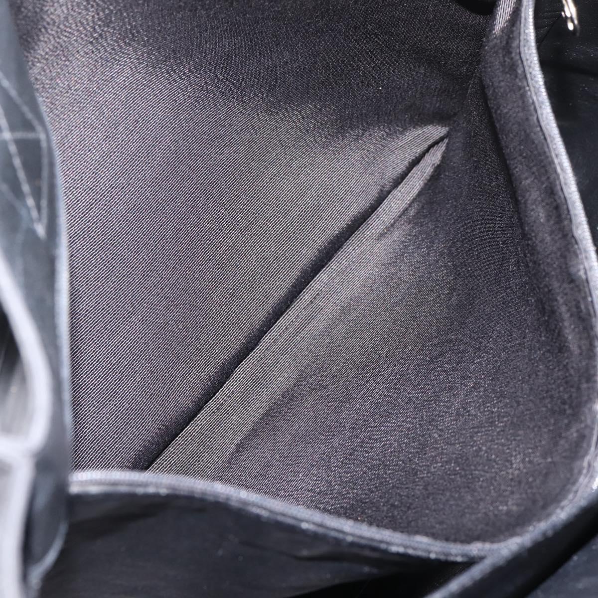 CHANEL Matelasse Tote Bag Lamb Skin Black Silver CC Auth bs37653
