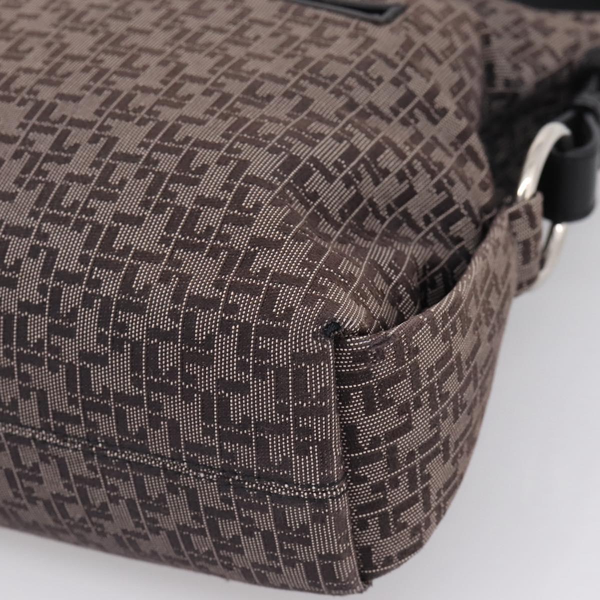 LOEWE Shoulder Bag Canvas Gray Silver Auth bs37666A