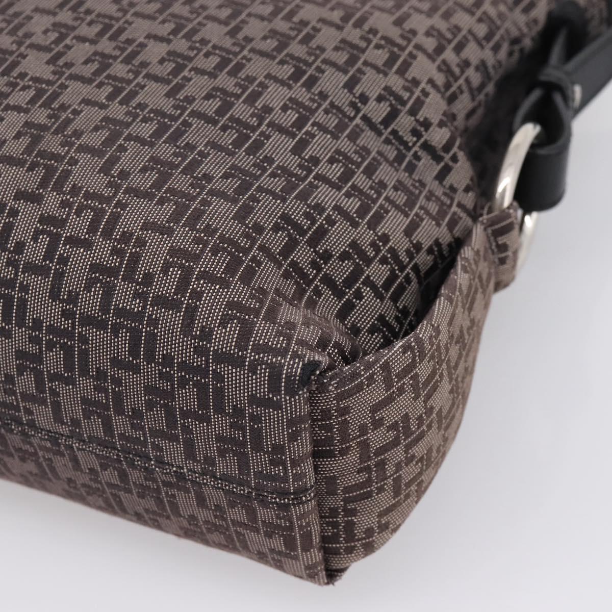 LOEWE Shoulder Bag Canvas Gray Silver Auth bs37666A
