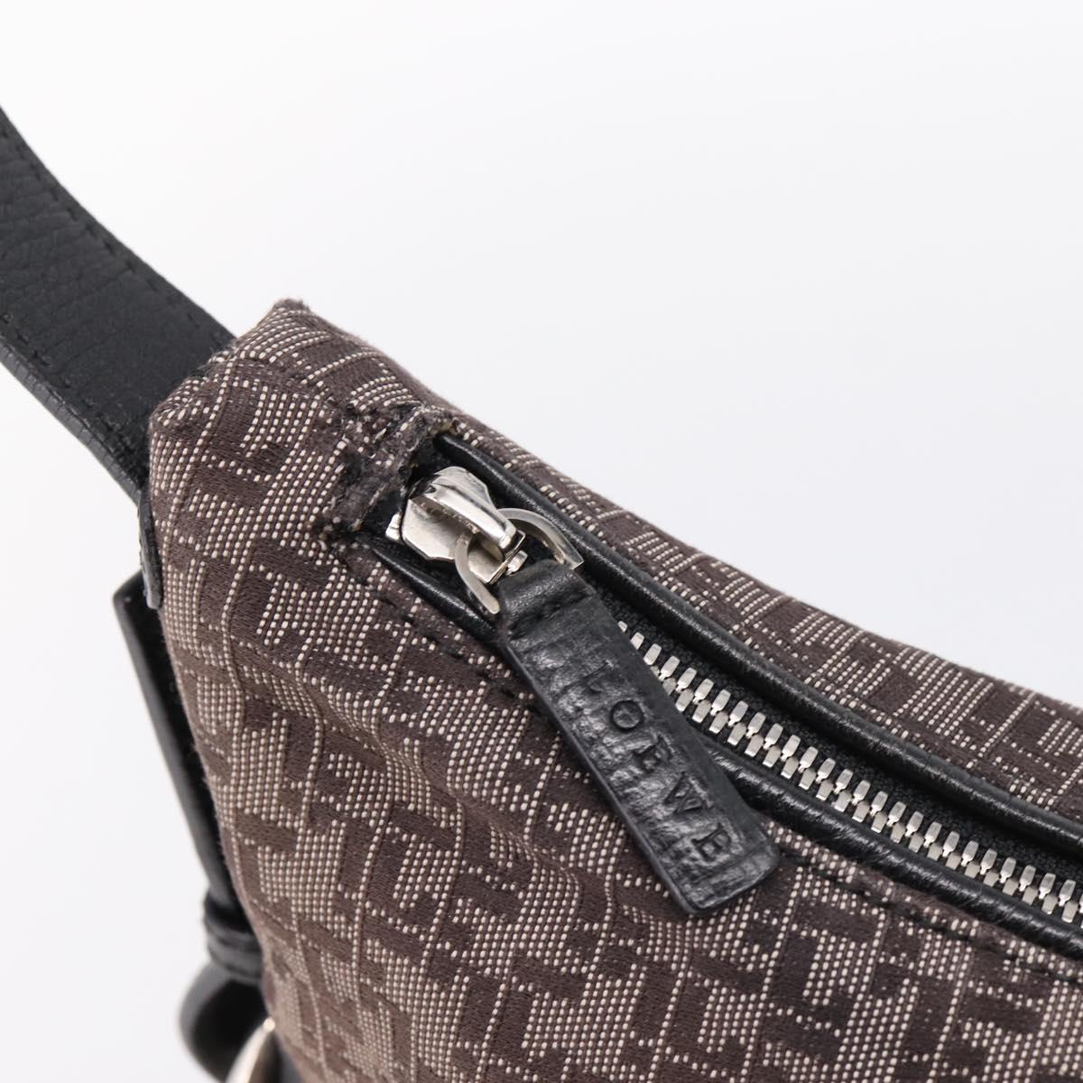 LOEWE Shoulder Bag Canvas Gray Silver Auth bs37666A