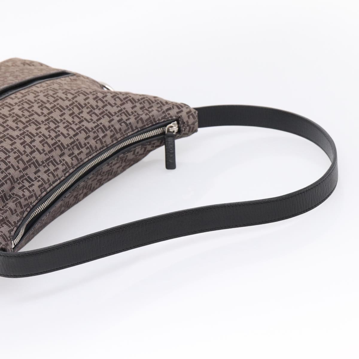 LOEWE Shoulder Bag Canvas Gray Silver Auth bs37666A