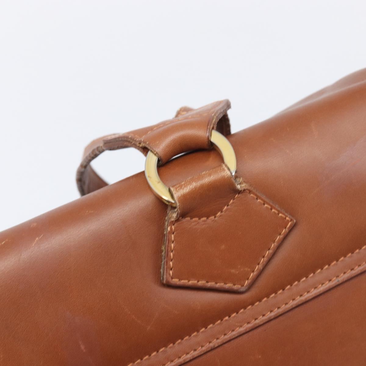 Salvatore Ferragamo Vala Backpack Leather Brown Gold Auth bs37669