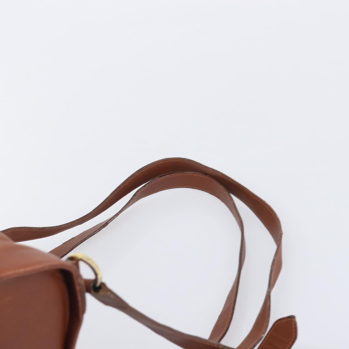 Salvatore Ferragamo Vala Backpack Leather Brown Gold Auth bs37669