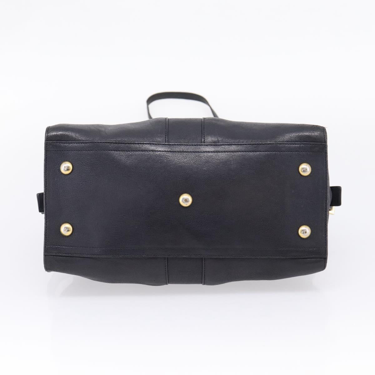 Saint Laurent Cavass Chic Mini Bag Leather 2way Black Gold 370699 Auth bs37674