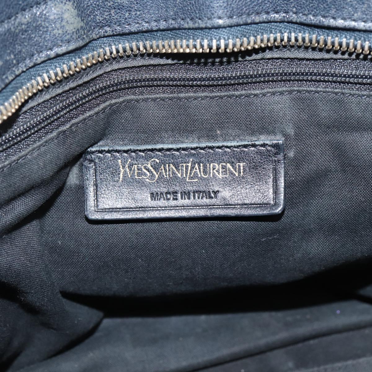Saint Laurent Cavass Chic Mini Bag Leather 2way Black Gold 370699 Auth bs37674