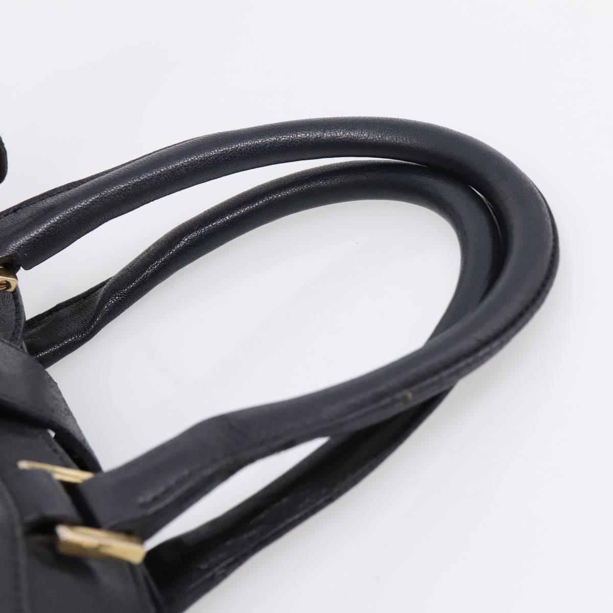 Saint Laurent Cavass Chic Mini Bag Leather 2way Black Gold 370699 Auth bs37674