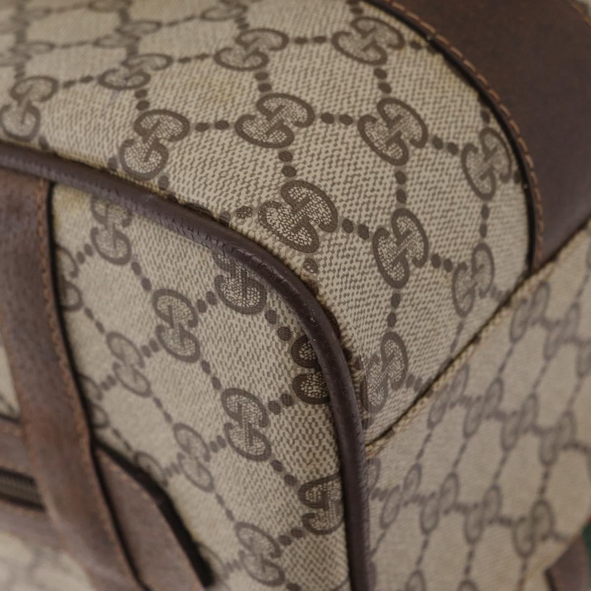 GUCCI GG Supreme Web Sherry Line Bag PVC Beige Gold 002 069 0696 Auth bs37679