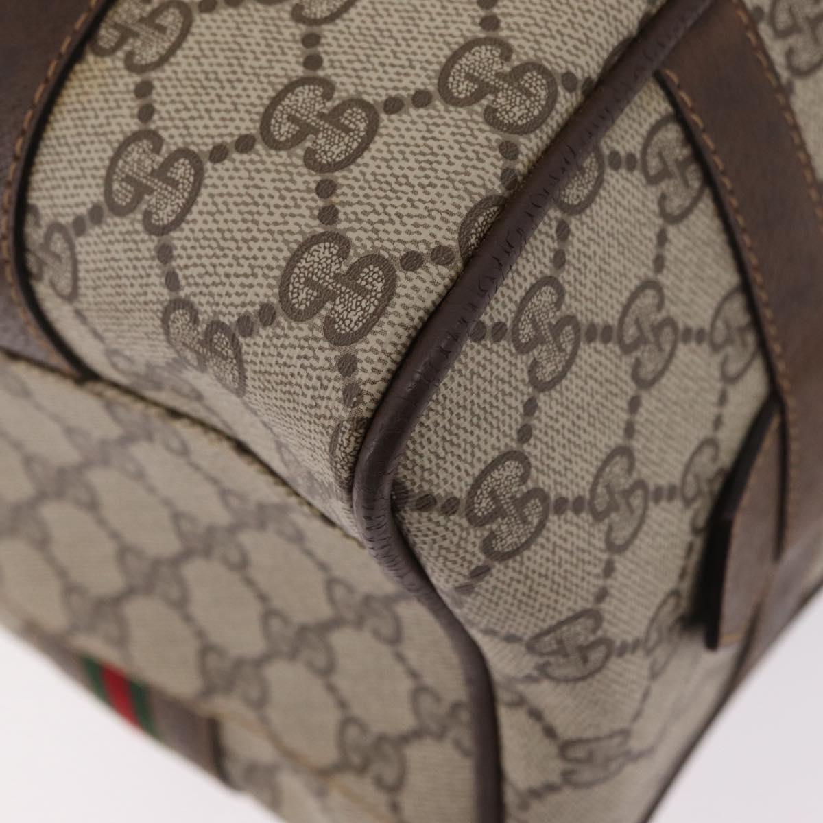 GUCCI GG Supreme Web Sherry Line Bag PVC Beige Gold 002 069 0696 Auth bs37679
