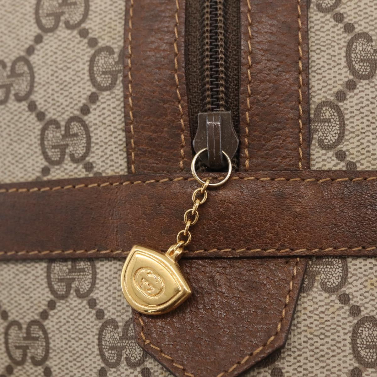 GUCCI GG Supreme Web Sherry Line Bag PVC Beige Gold 002 069 0696 Auth bs37679