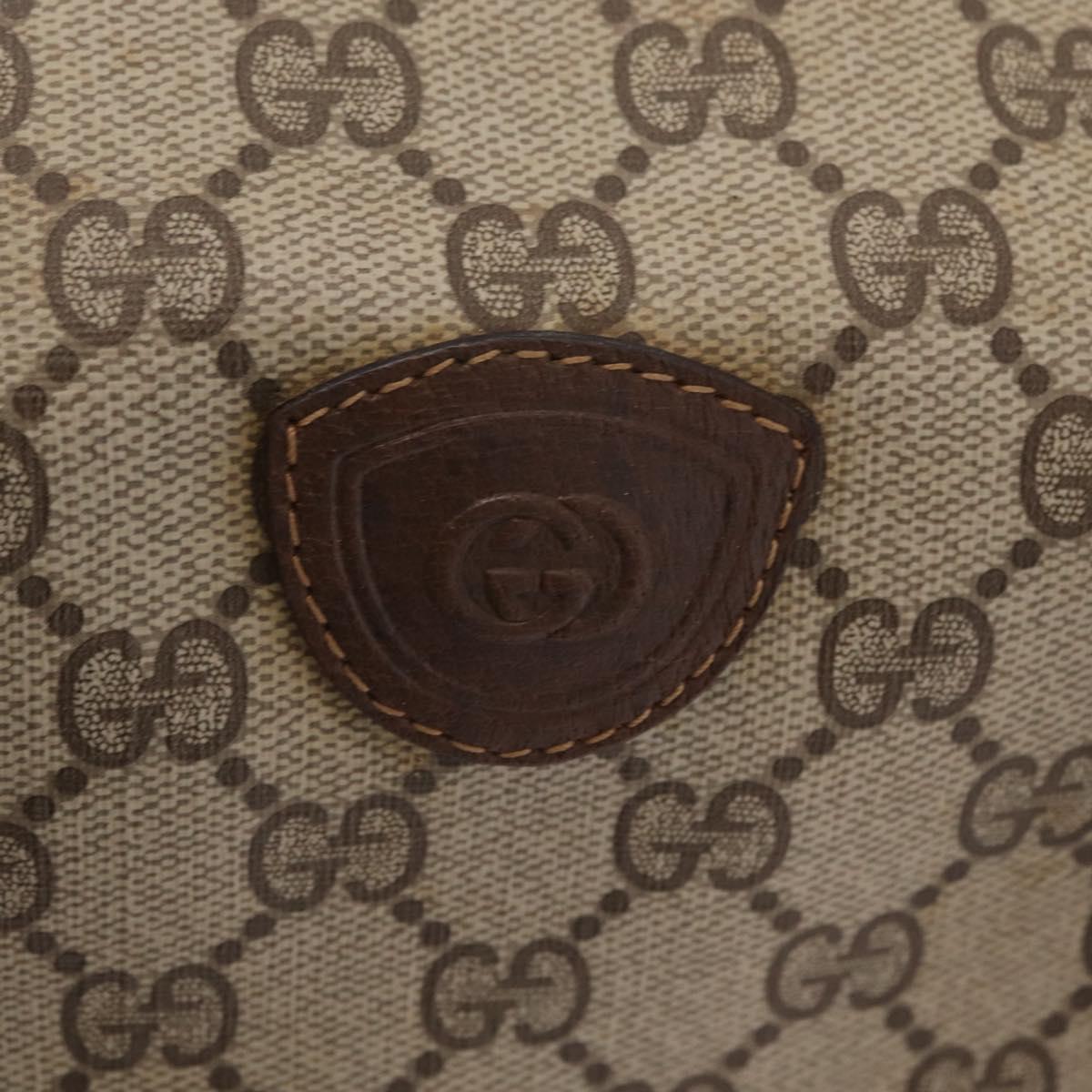 GUCCI GG Supreme Web Sherry Line Bag PVC Beige Gold 002 069 0696 Auth bs37679