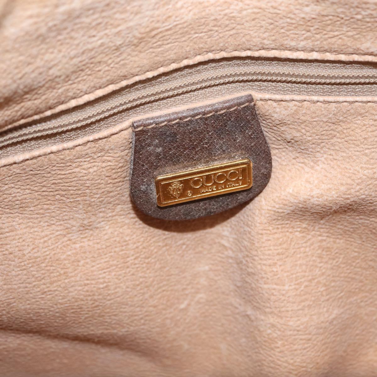 GUCCI GG Supreme Web Sherry Line Bag PVC Beige Gold 002 069 0696 Auth bs37679