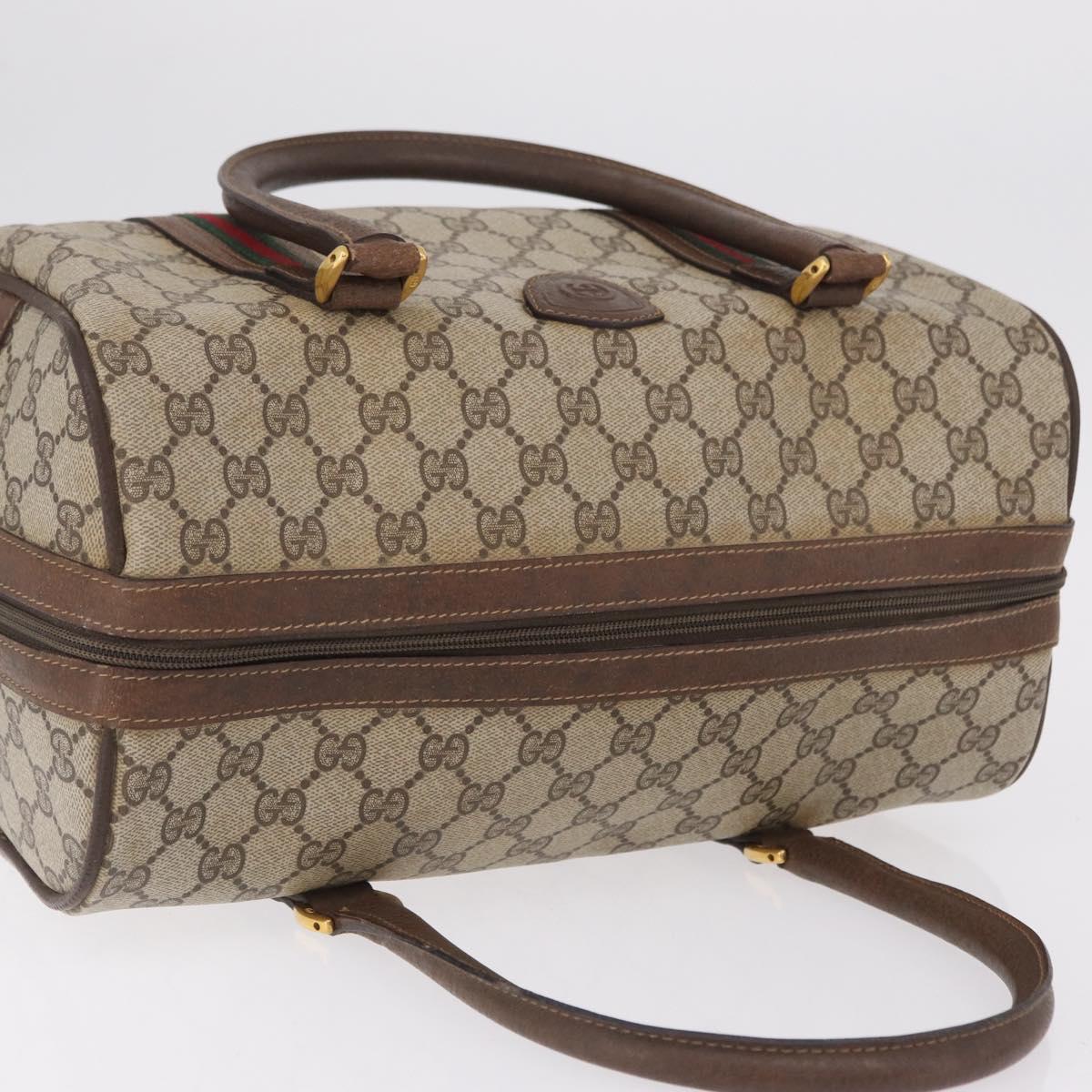 GUCCI GG Supreme Web Sherry Line Bag PVC Beige Gold 002 069 0696 Auth bs37679