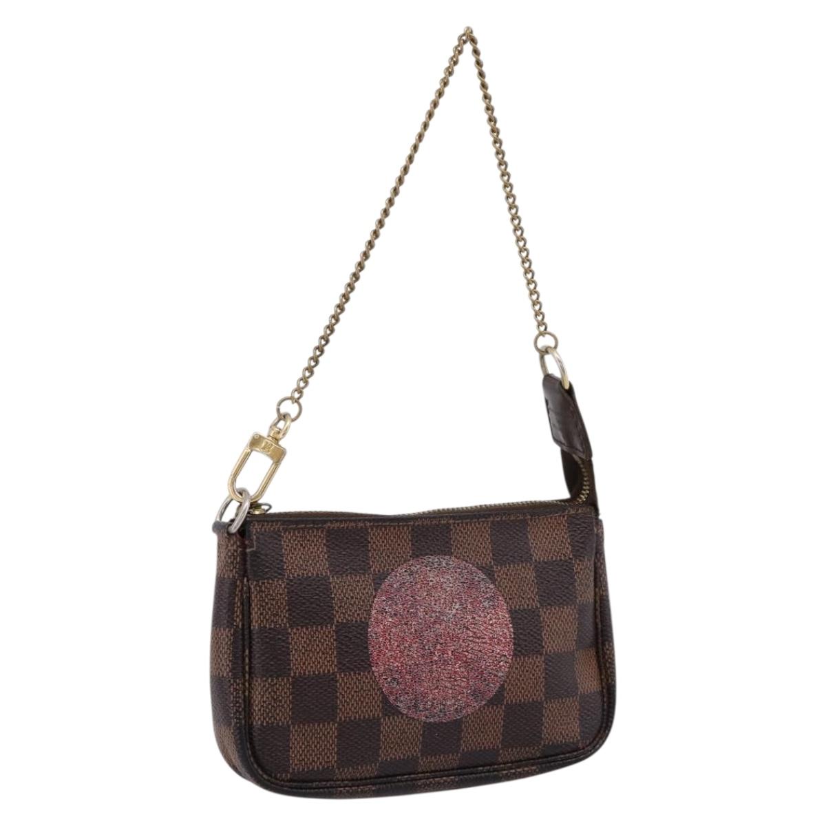 LOUIS VUITTON Damier Ebene T&B Mini Pochette Accessoires N58011 LV Auth bs37681