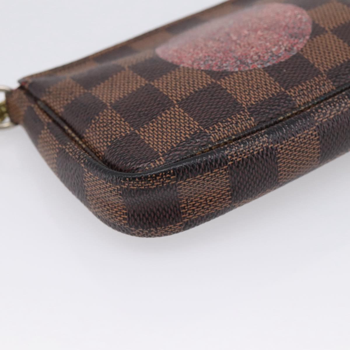 LOUIS VUITTON Damier Ebene T&B Mini Pochette Accessoires N58011 LV Auth bs37681
