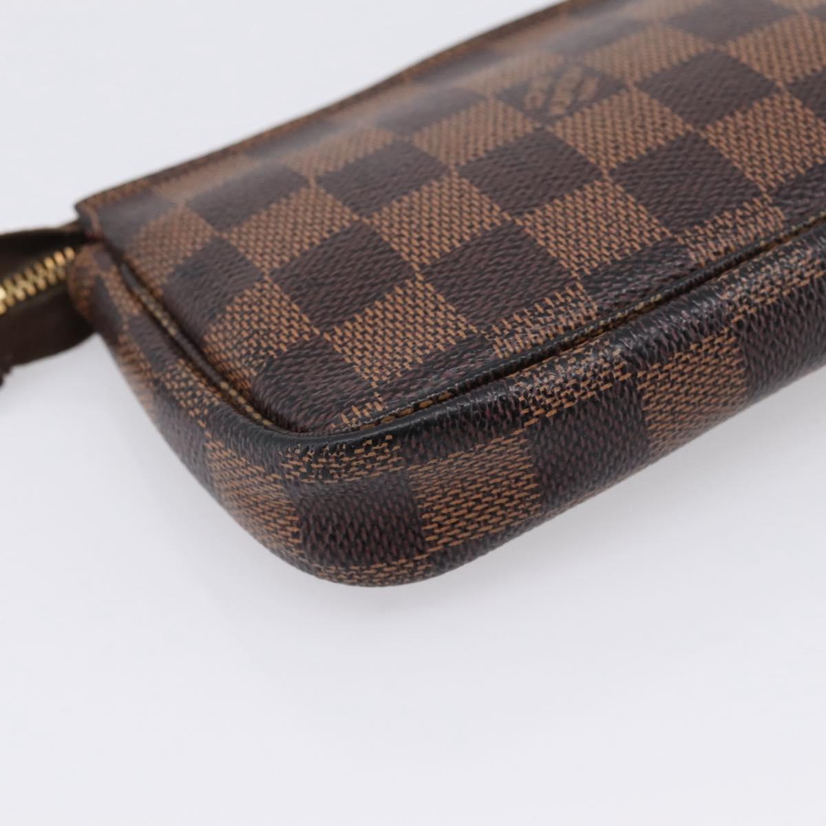 LOUIS VUITTON Damier Ebene T&B Mini Pochette Accessoires N58011 LV Auth bs37681