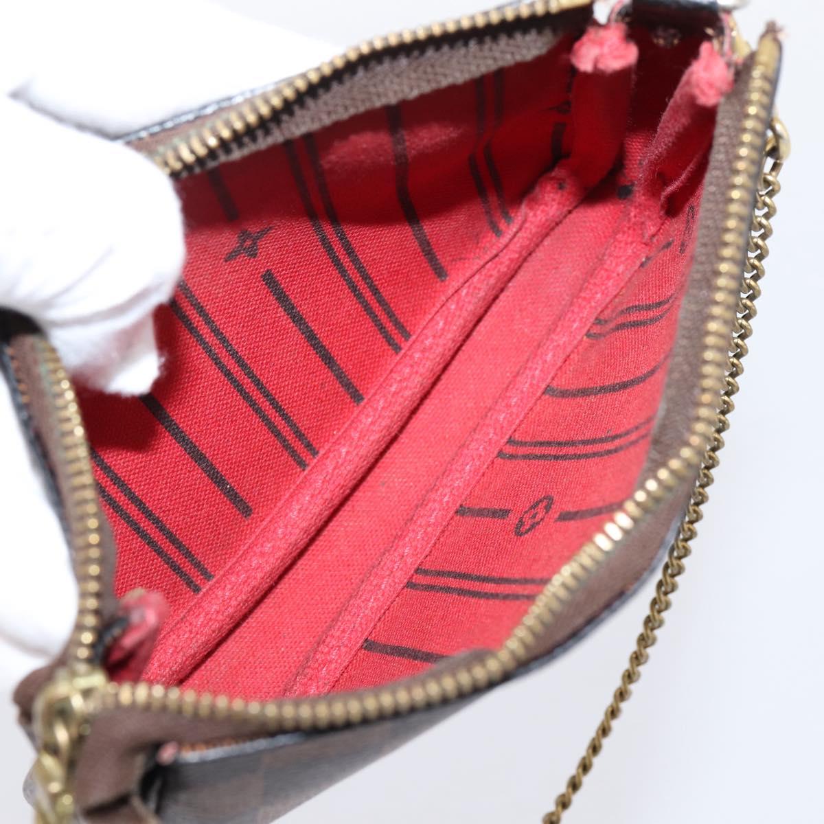 LOUIS VUITTON Damier Ebene T&B Mini Pochette Accessoires N58011 LV Auth bs37681