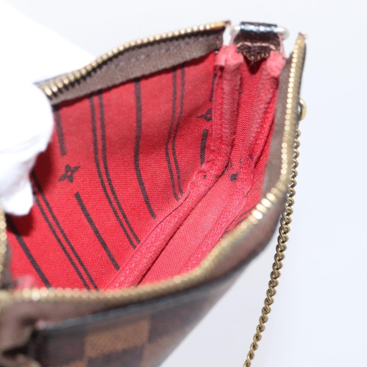 LOUIS VUITTON Damier Ebene T&B Mini Pochette Accessoires N58011 LV Auth bs37681