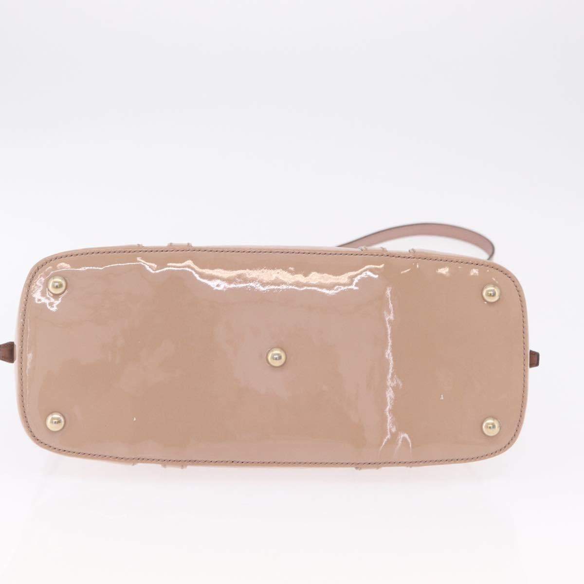 GUCCI Micro GG Canvas Hand Bag Patent leather 2way Pink Gold 309617 Auth bs37686