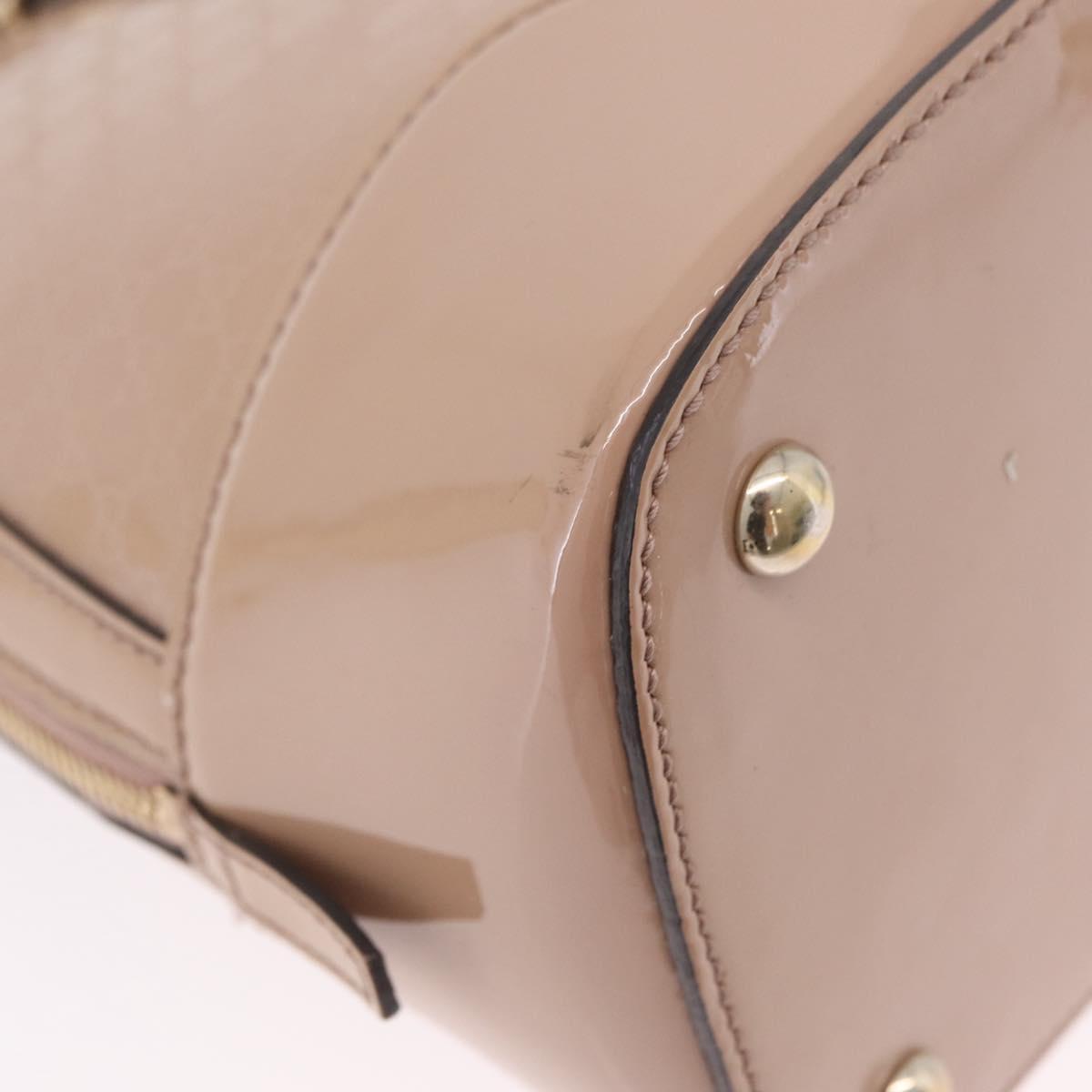GUCCI Micro GG Canvas Hand Bag Patent leather 2way Pink Gold 309617 Auth bs37686