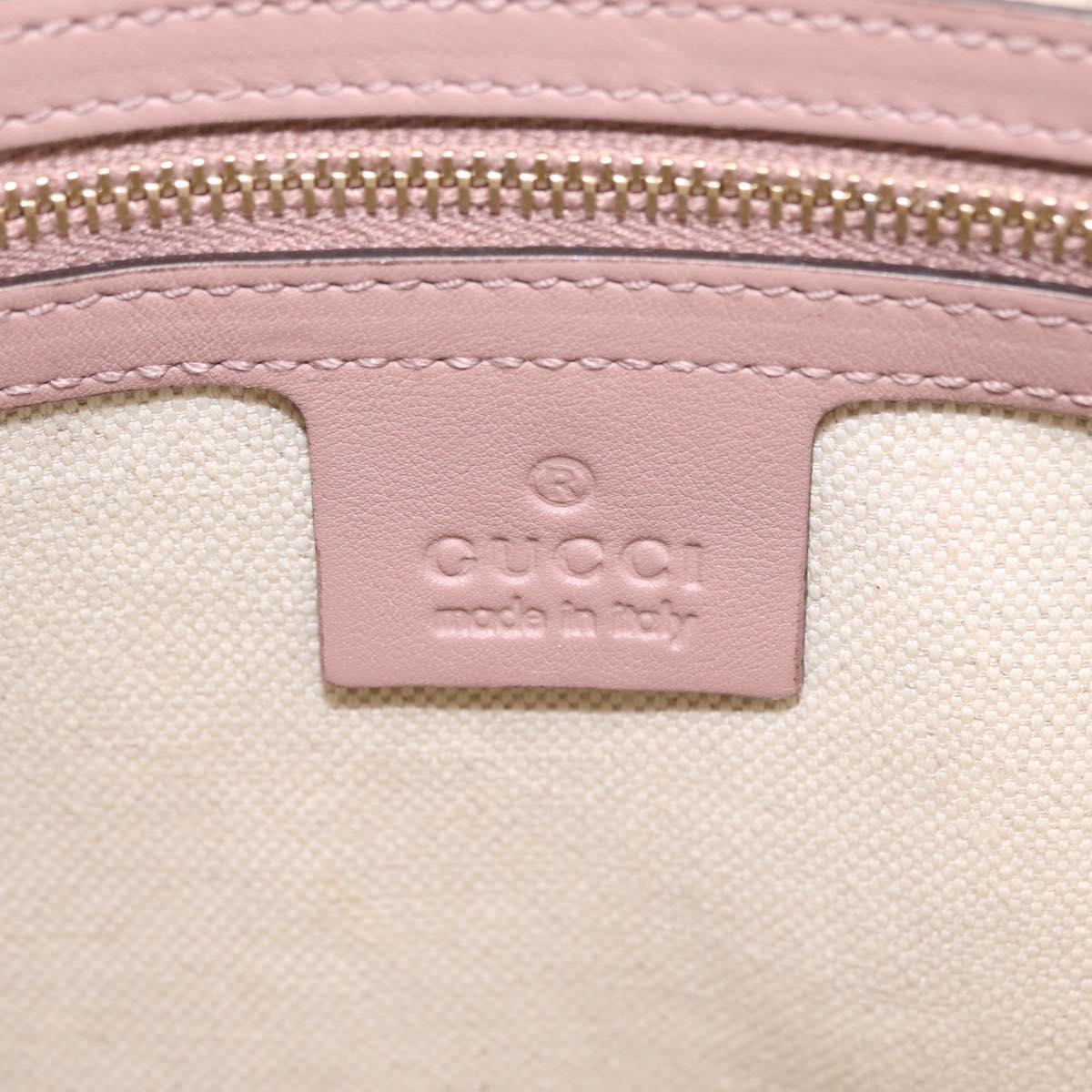 GUCCI Micro GG Canvas Hand Bag Patent leather 2way Pink Gold 309617 Auth bs37686
