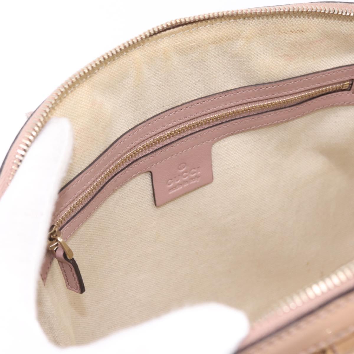 GUCCI Micro GG Canvas Hand Bag Patent leather 2way Pink Gold 309617 Auth bs37686
