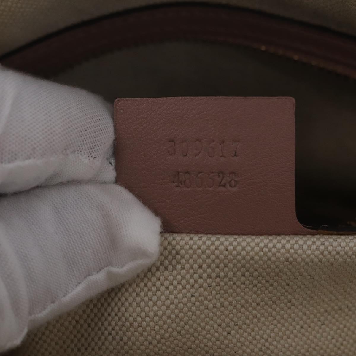 GUCCI Micro GG Canvas Hand Bag Patent leather 2way Pink Gold 309617 Auth bs37686